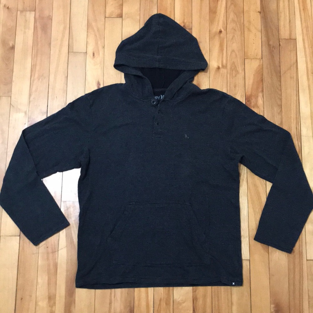 Double Knit Men’s Gray Stripe Henley Pullover